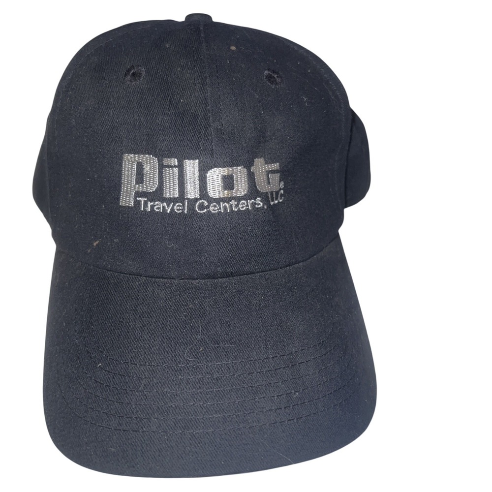 Pilot Flying Strapback Hat Black One Size Embroidered Port & Company